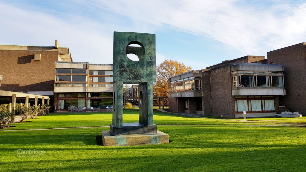 A sculpture in the grounds of Churchill college
