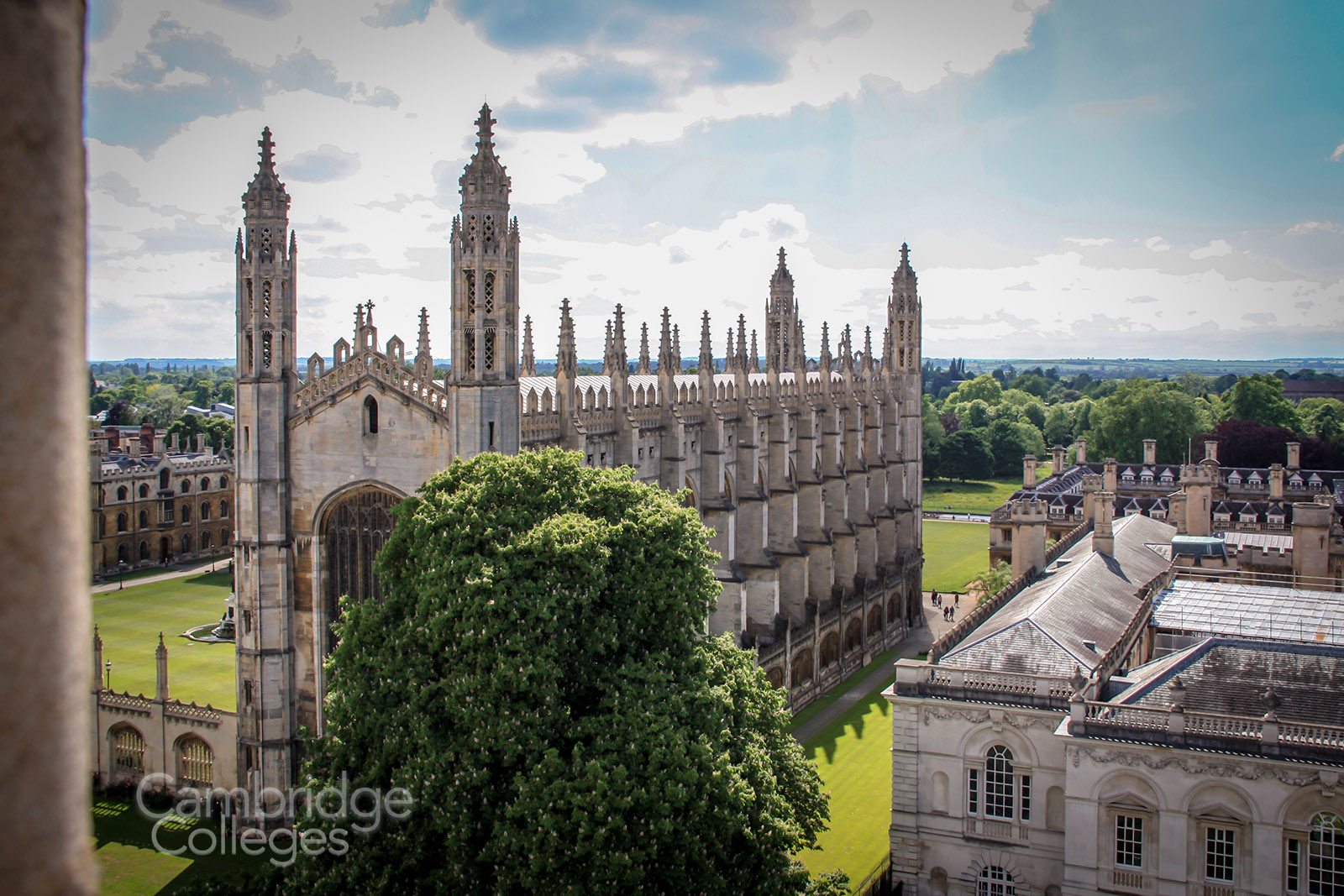 King's college chape as viewed from the tower of Great St Mary's church