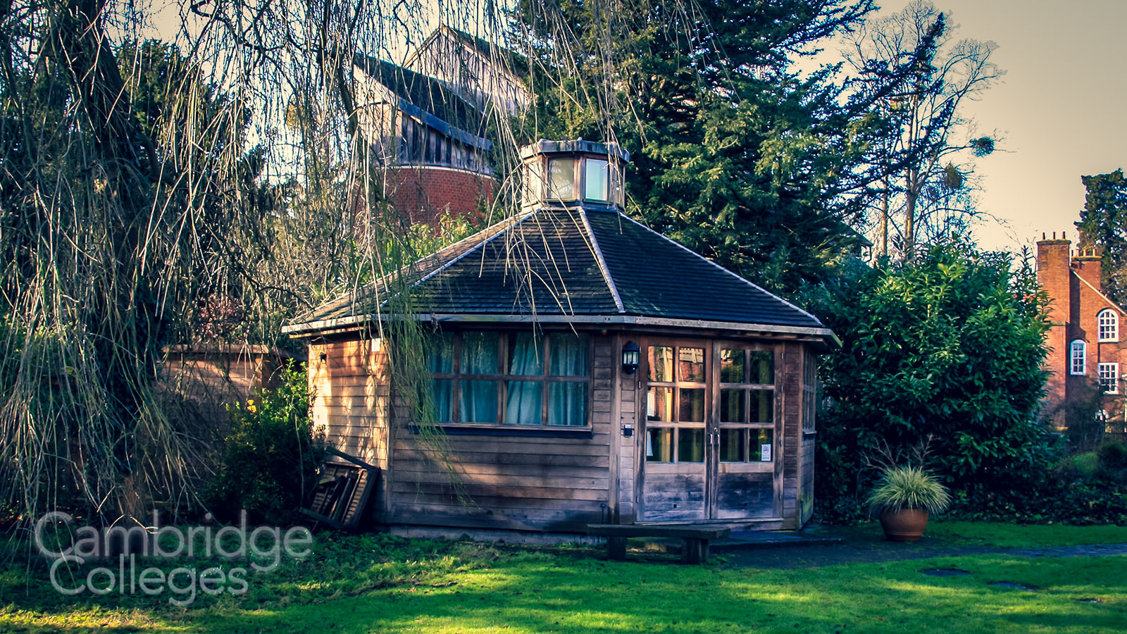 The meditation pavilion, in the grounds of Lucy Cavendish college