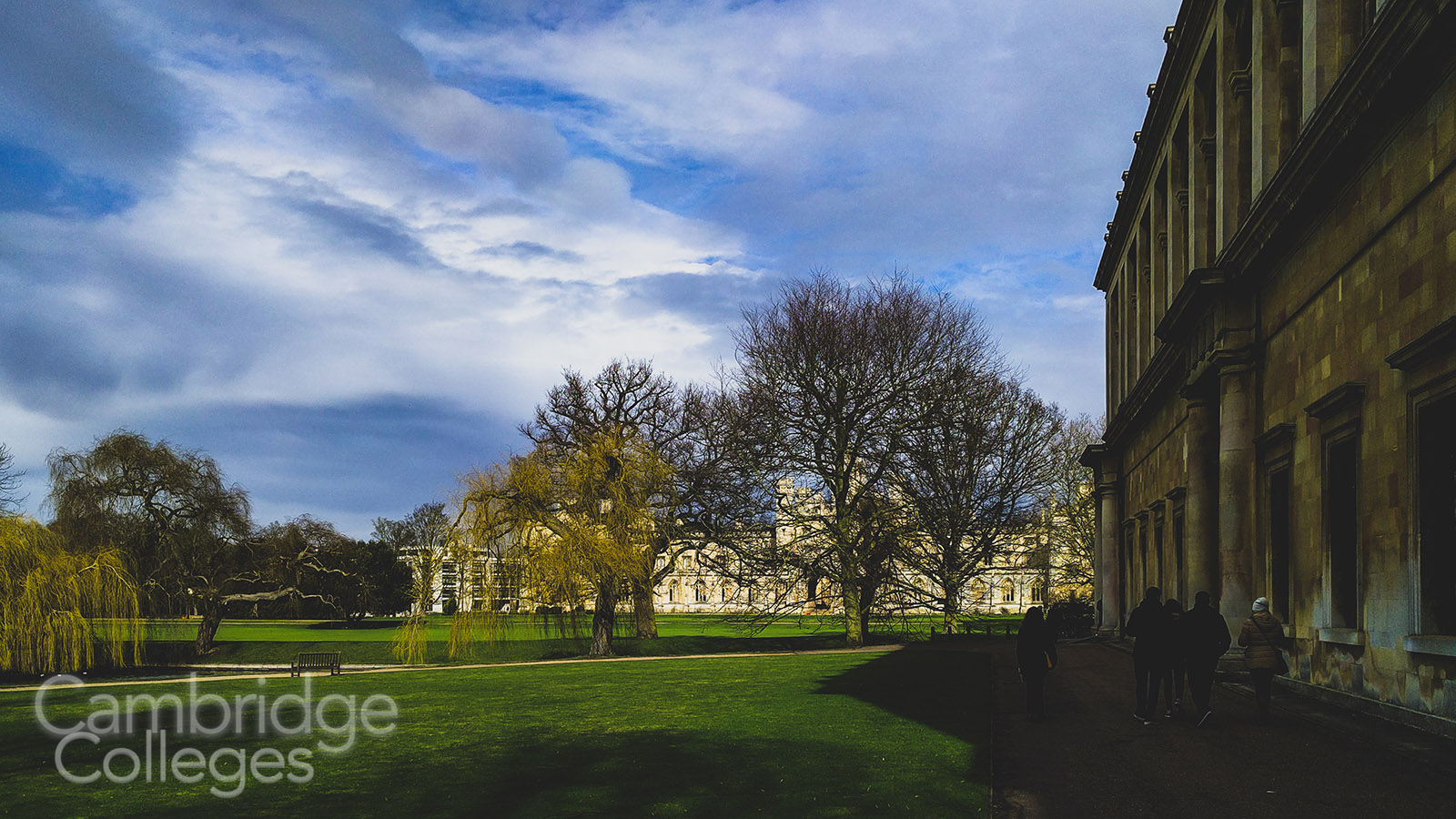 A view of St John's College from outside the Wren Library at Trinity