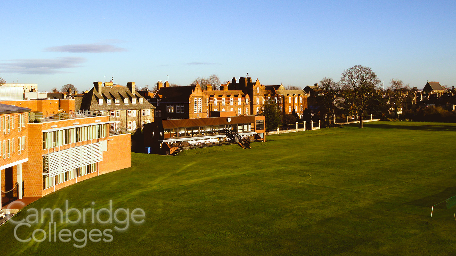 Hughes Hall overlooking Fenner's cricket ground, Cambridge