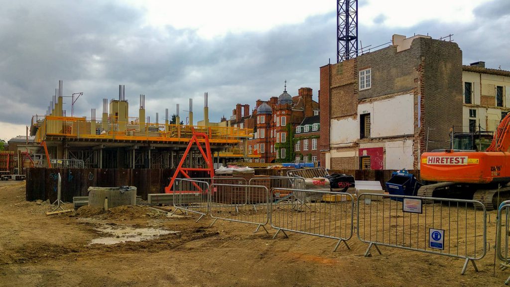 Construction of the Dorothy Garrod building in 2016 at Newnham