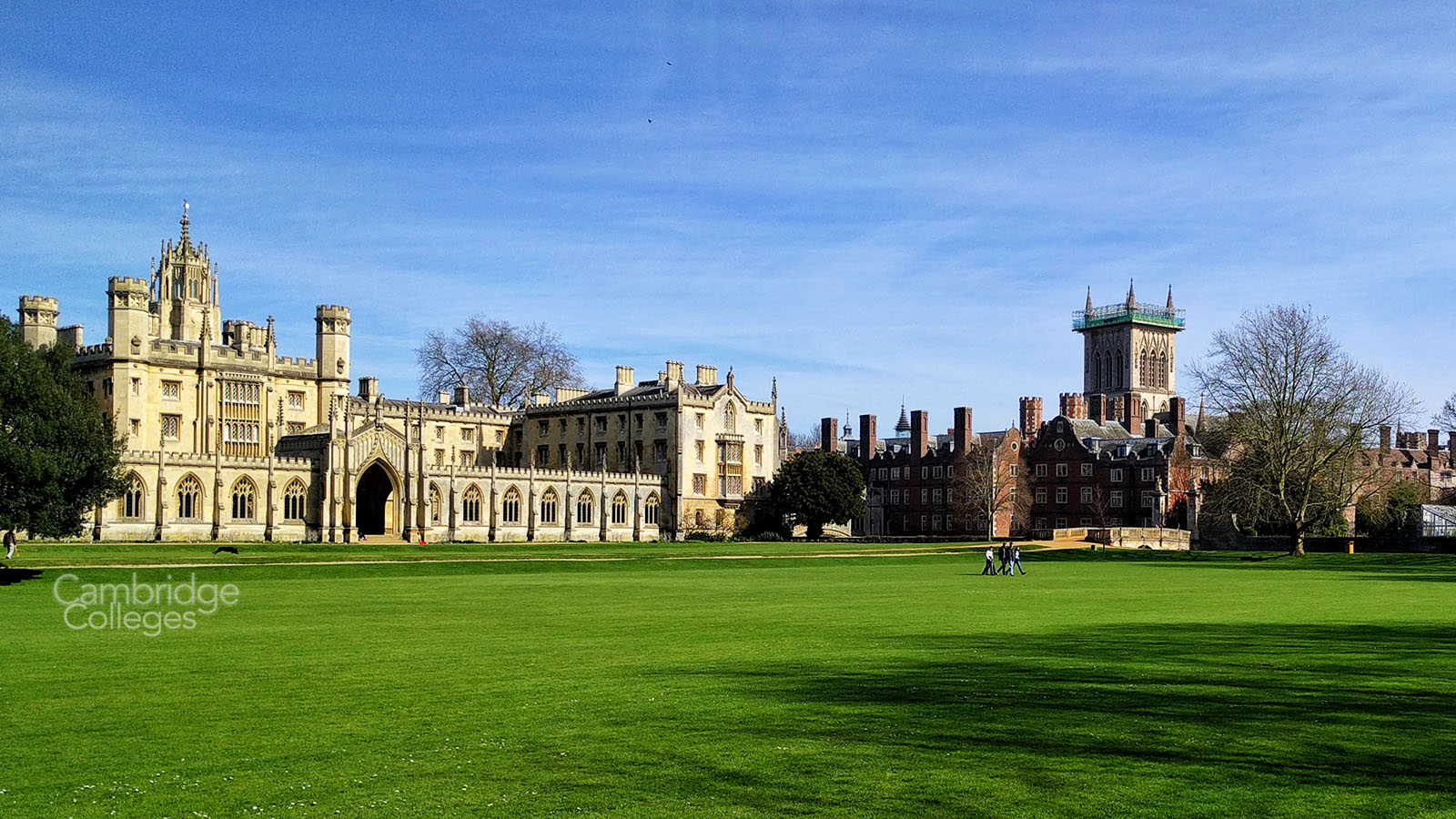 St Johns college Cambridge, Showing the New Court, old court and chapel tower