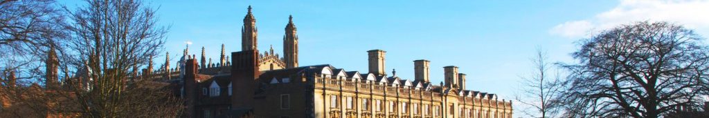 Clare college, Cambridge with the top of King's chapel showing in the background