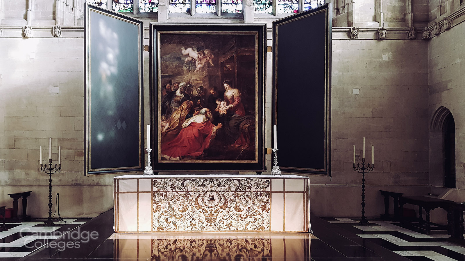 Adoration of the magi above the altar of King's chapel, Cambridge