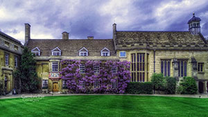 Christ's college Cambridge, with wisteria in full bloom