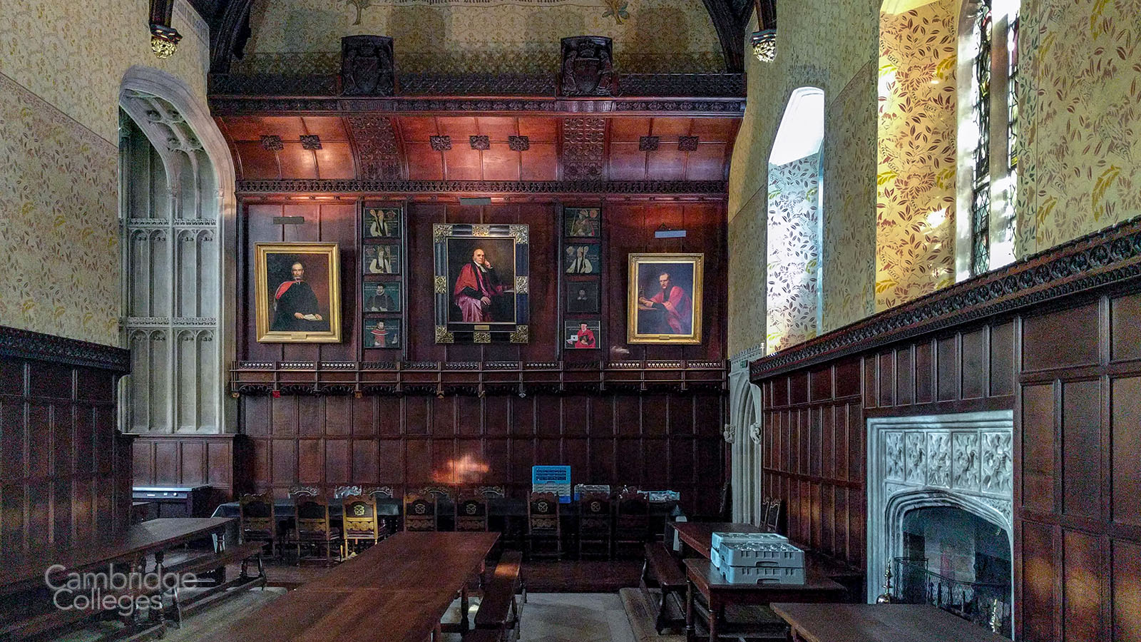 The dining hall of Peterhouse college, Cambridge