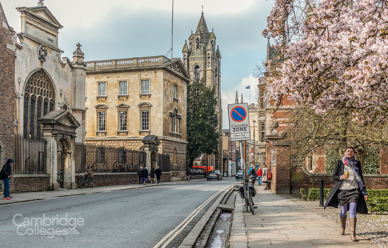 Peterhouse college, as seen from Trumpingto St in Cambridge