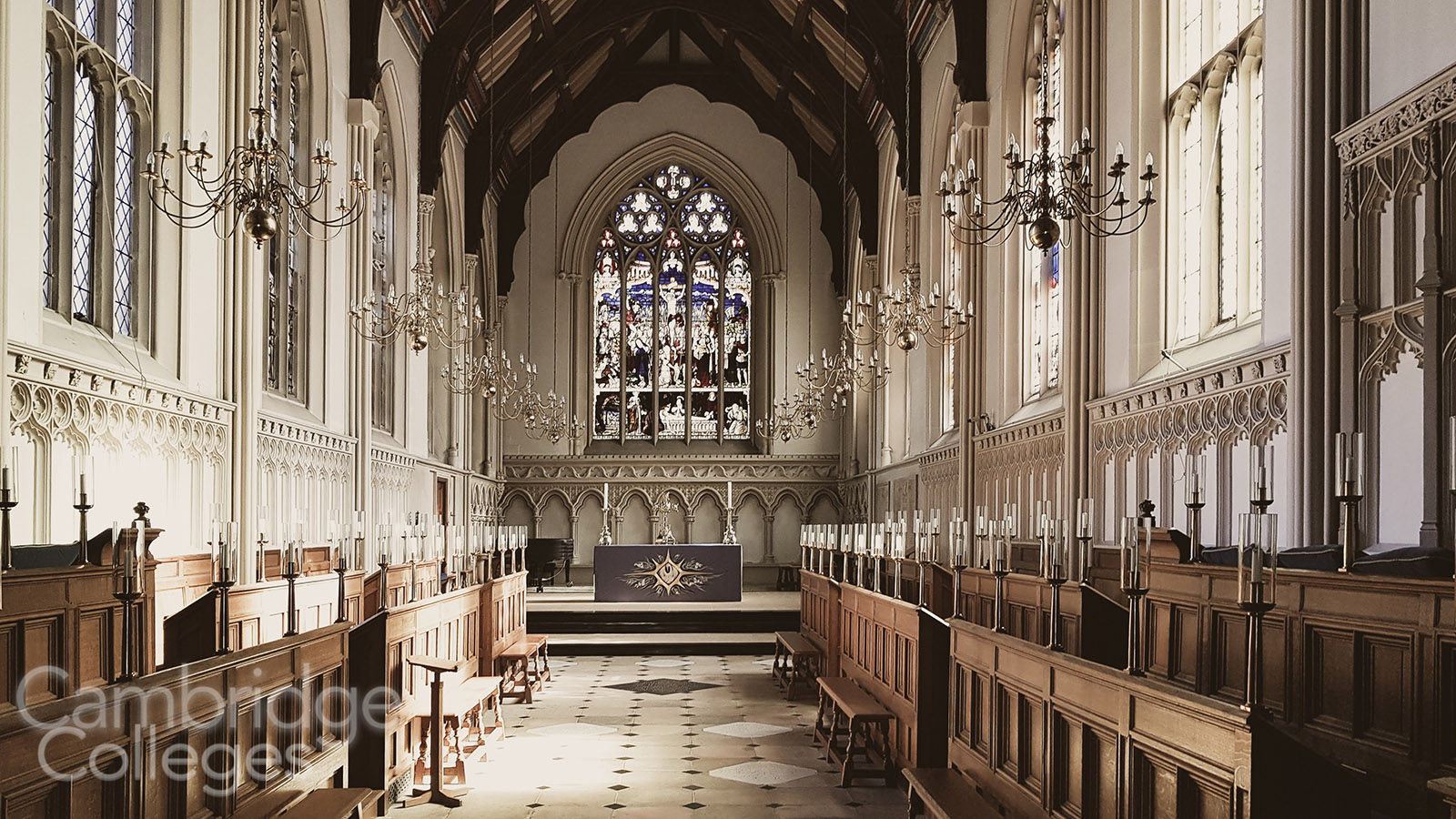 Inside the chapel of Corpus Christi college, Cambridge