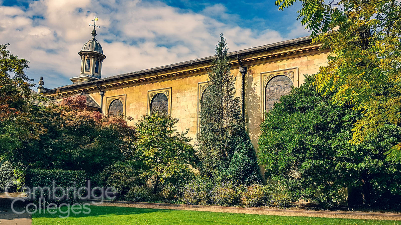 The side view of Emmanuel college Chapel