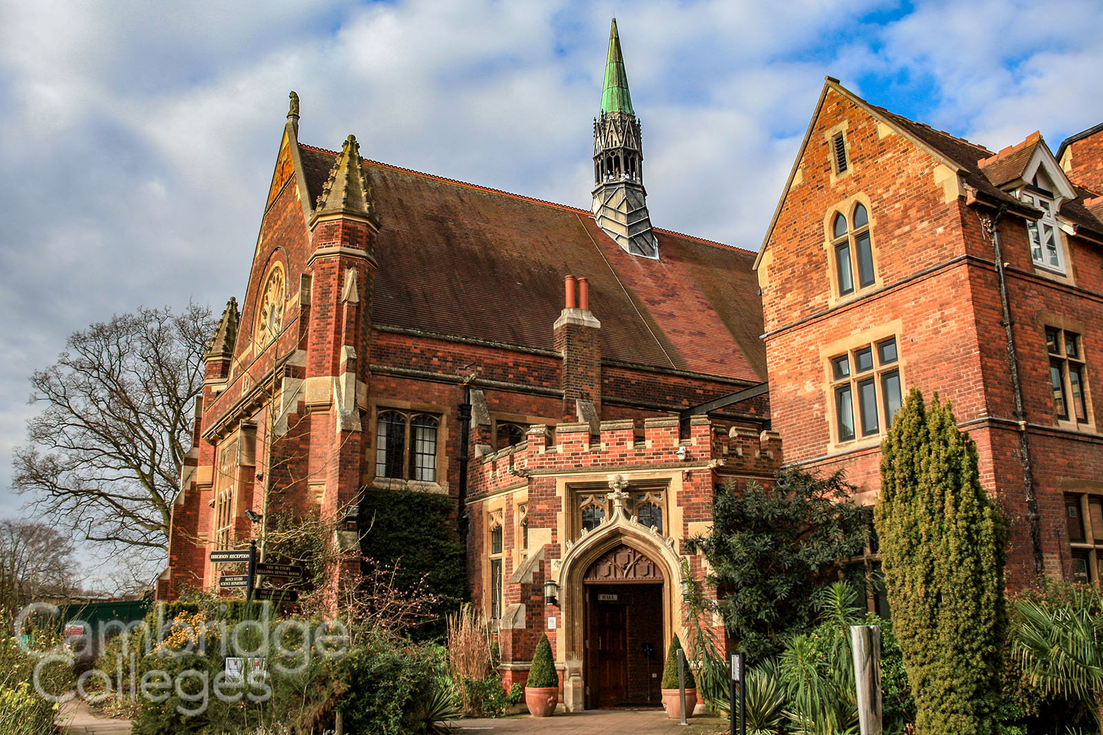 The entrance to Homerton's Great Hall, where 'formals' are held