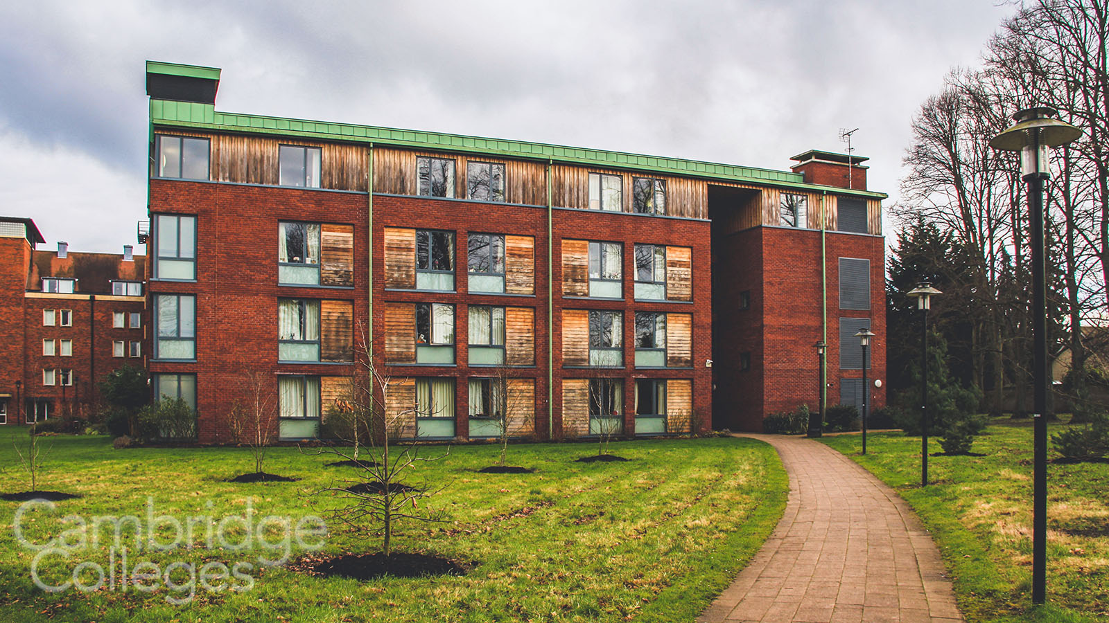 Modern accommodation block at Homerton