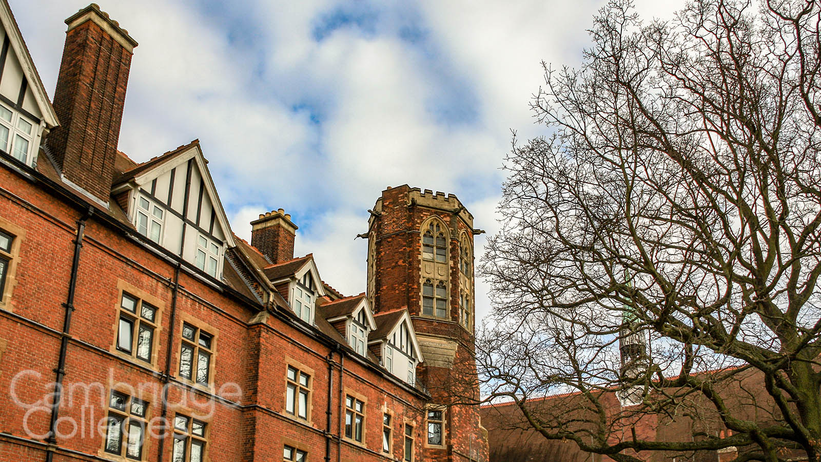 Turreted tower at Homerton College
