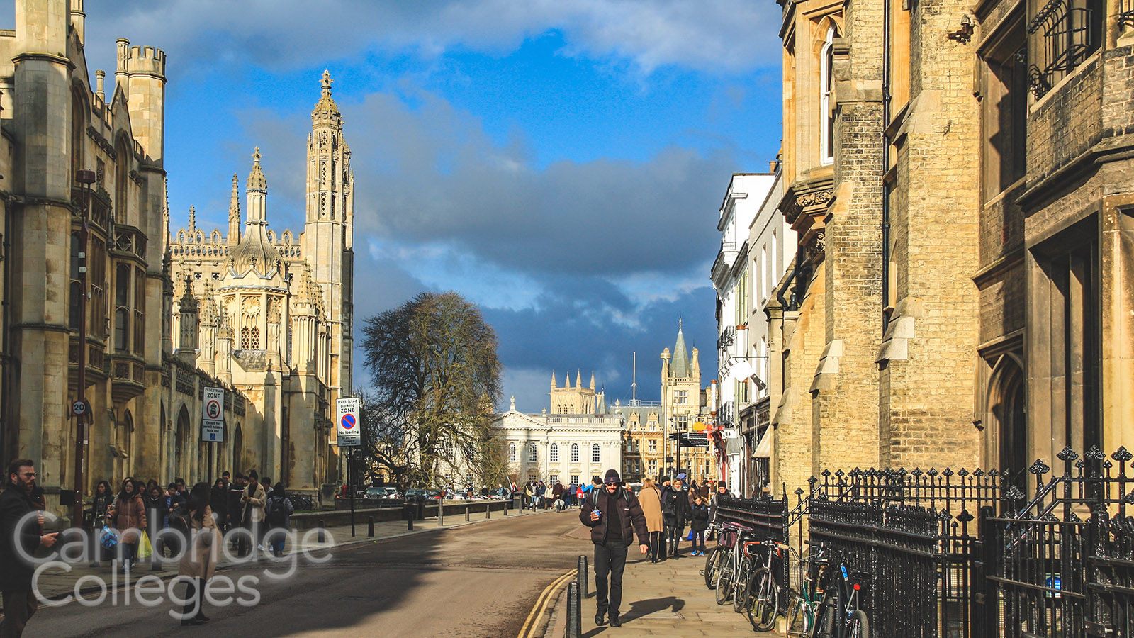 King's Parade with Senate House and Gonville and Caius college visible in the distance