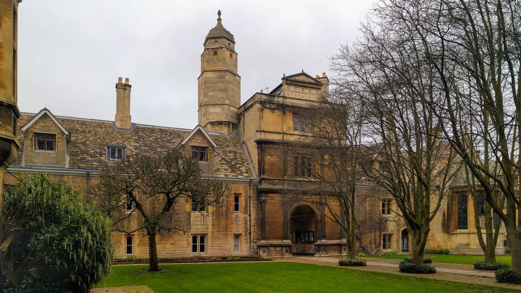 Tree Court, Caius College, in winter