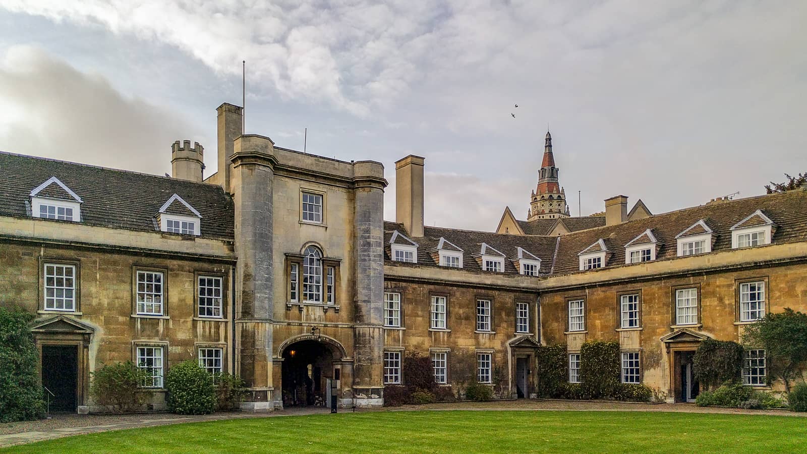 Christ's College main gate as seen from within the College