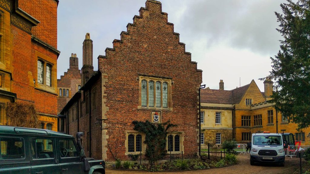 Inside the grounds of Trinity Hall